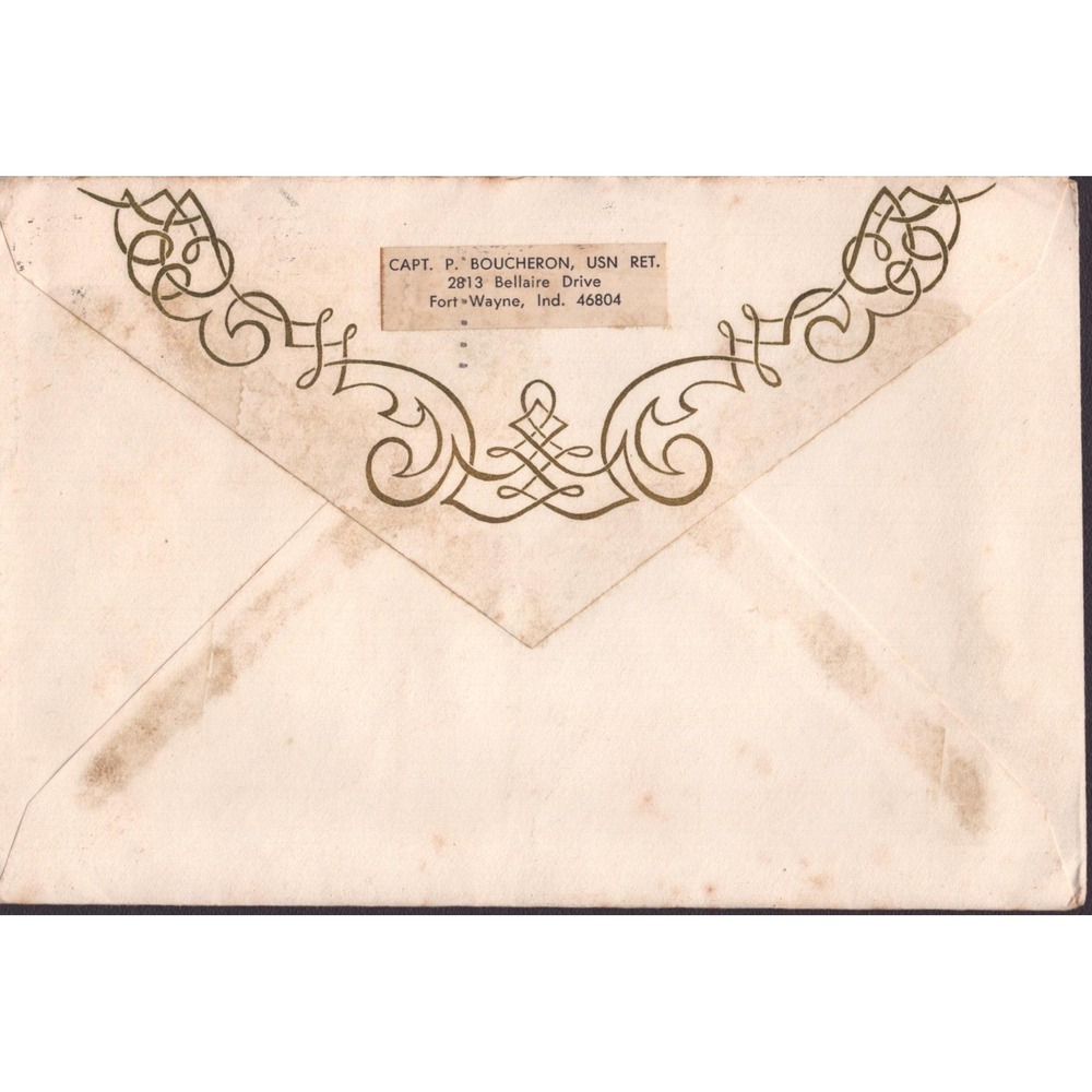 Vtg 1963 Calligraphy Envelope Fort Wayne Indiana Postmark 5c Washington Stamp - Picture 2 of 2